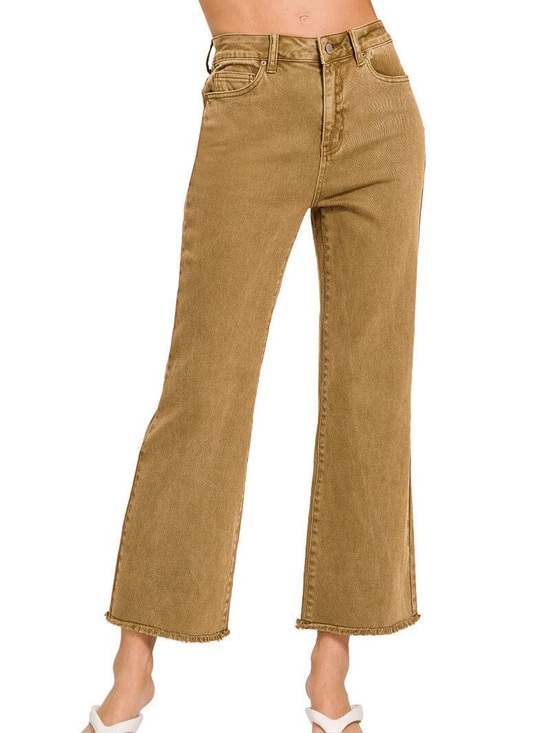 Zenana Outfitters Denim - NWT SIZE L Zenana Outfitters High-Rise Wide Leg Jeans in Camel